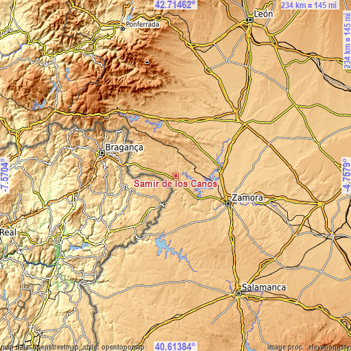 Topographic map of Samir de los Caños