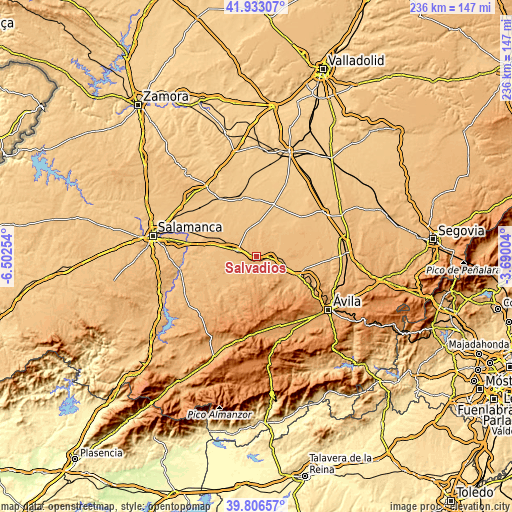 Topographic map of Salvadiós