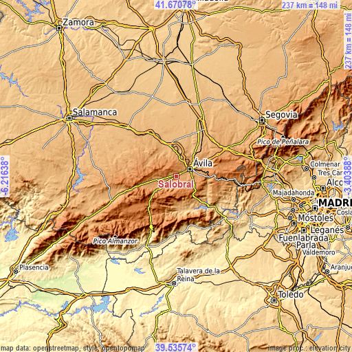 Topographic map of Salobral