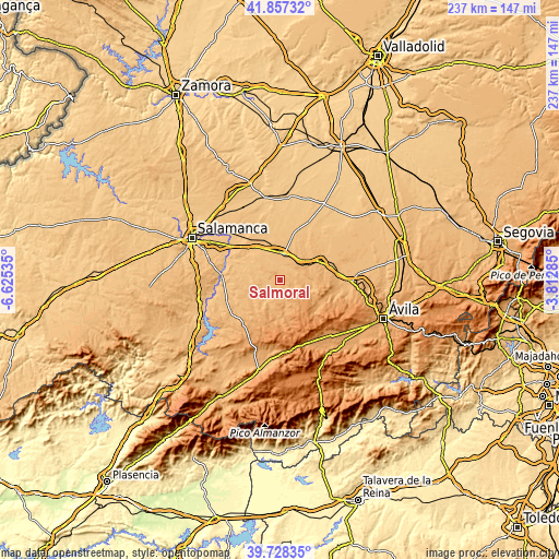 Topographic map of Salmoral