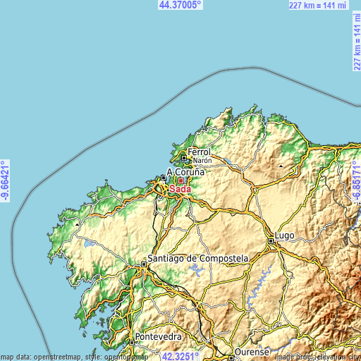 Topographic map of Sada
