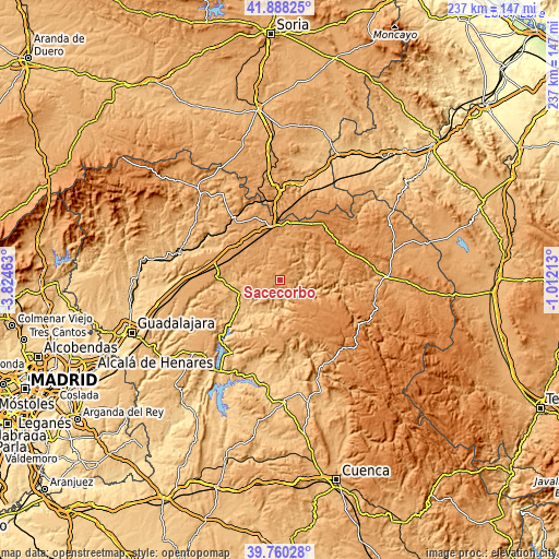 Topographic map of Sacecorbo