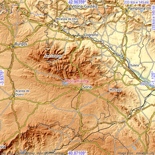 Topographic map of Rollamienta