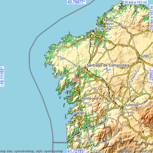 Topographic map of Rois