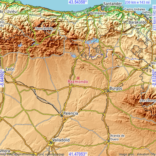 Topographic map of Rezmondo