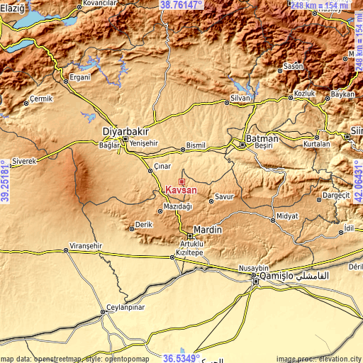 Topographic map of Kavsan