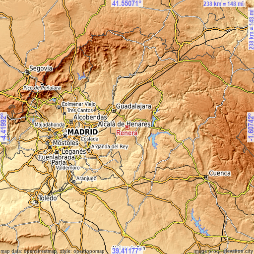 Topographic map of Renera