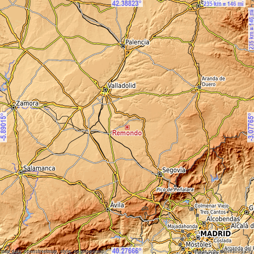 Topographic map of Remondo