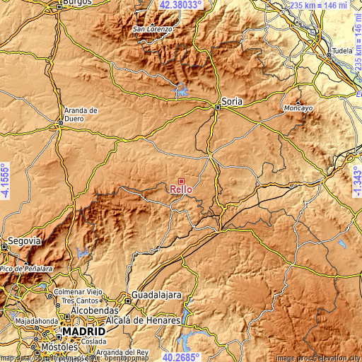 Topographic map of Rello