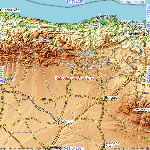 Topographic map of Rebolledo de la Torre