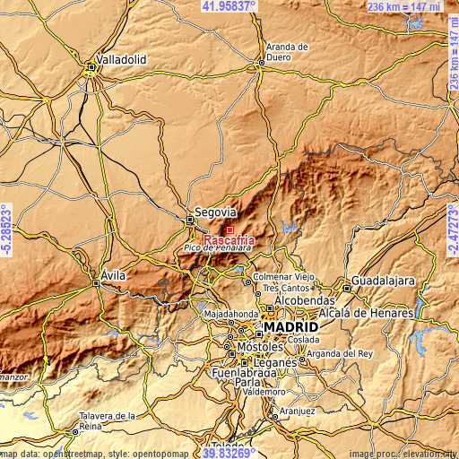 Topographic map of Rascafría