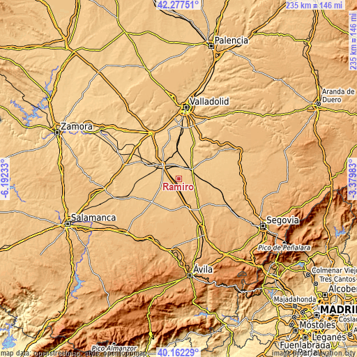 Topographic map of Ramiro