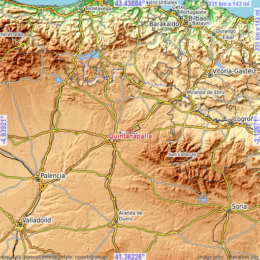 Topographic map of Quintanapalla