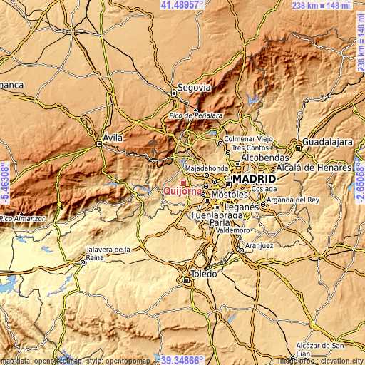 Topographic map of Quijorna