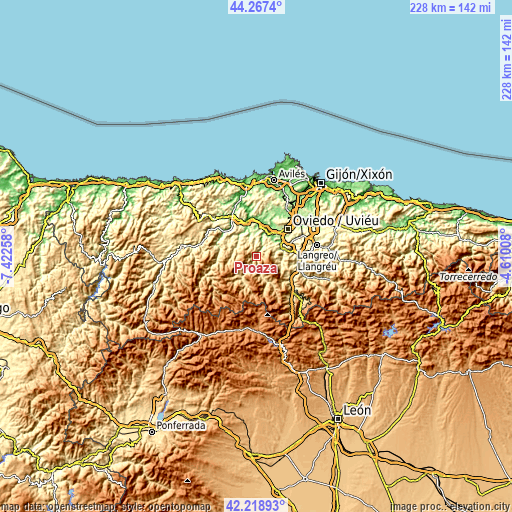 Topographic map of Proaza