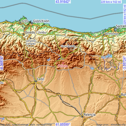 Topographic map of Prioro