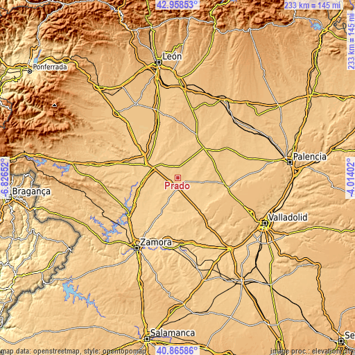 Topographic map of Prado