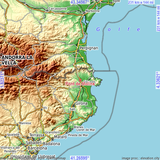 Topographic map of Pont de Molins