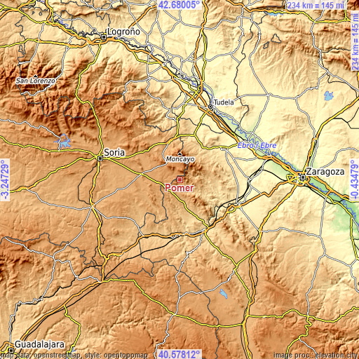 Topographic map of Pomer