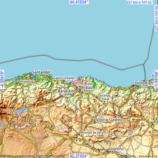 Topographic map of Plentzia