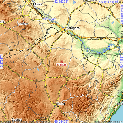 Topographic map of Plenas