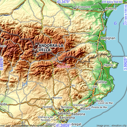 Topographic map of Planoles