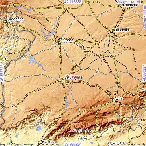 Topographic map of Pitiegua