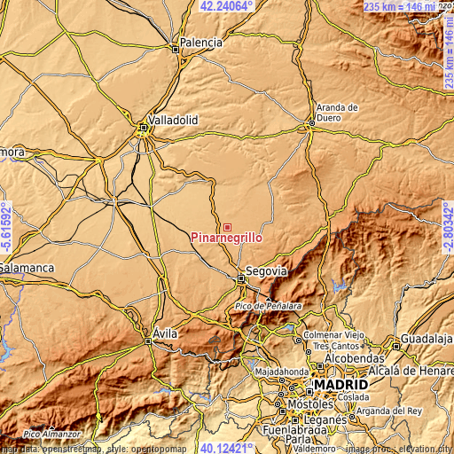 Topographic map of Pinarnegrillo