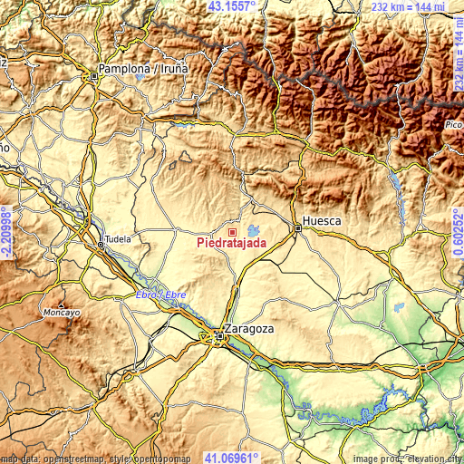 Topographic map of Piedratajada