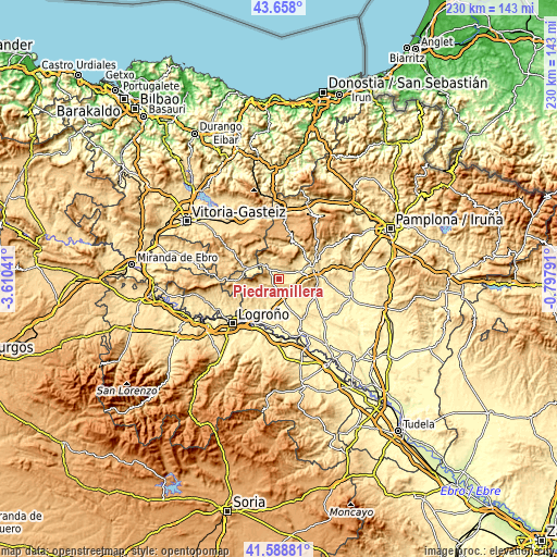 Topographic map of Piedramillera