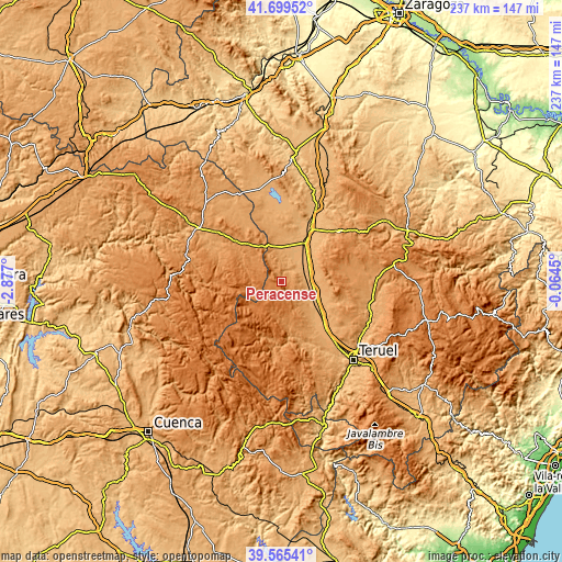 Topographic map of Peracense