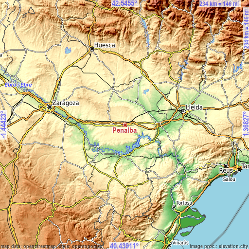 Topographic map of Peñalba