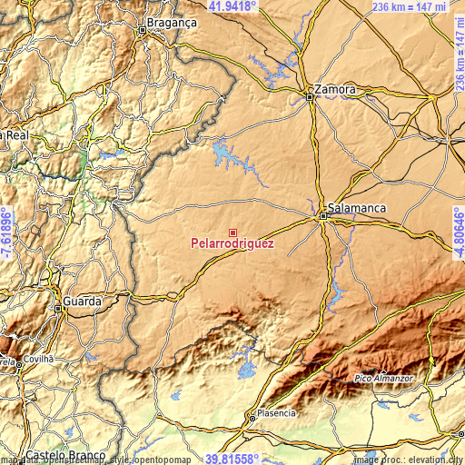 Topographic map of Pelarrodríguez