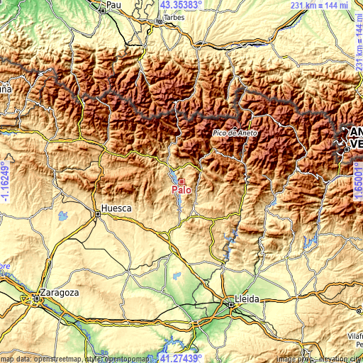 Topographic map of Palo