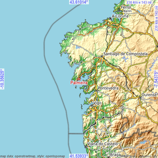 Topographic map of Palmeira