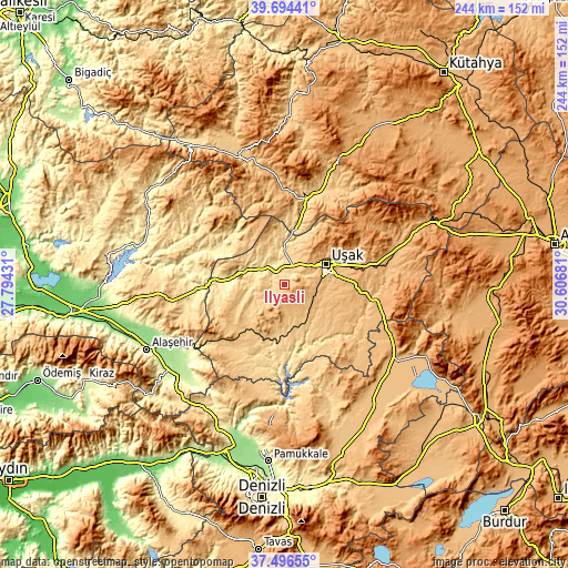 Topographic map of İlyaslı