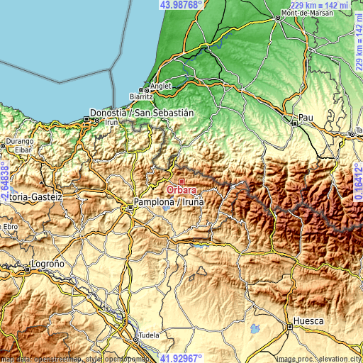 Topographic map of Orbara