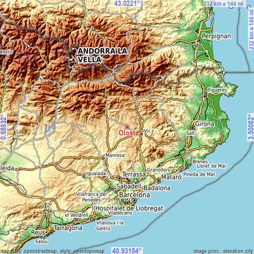 Topographic map of Olost