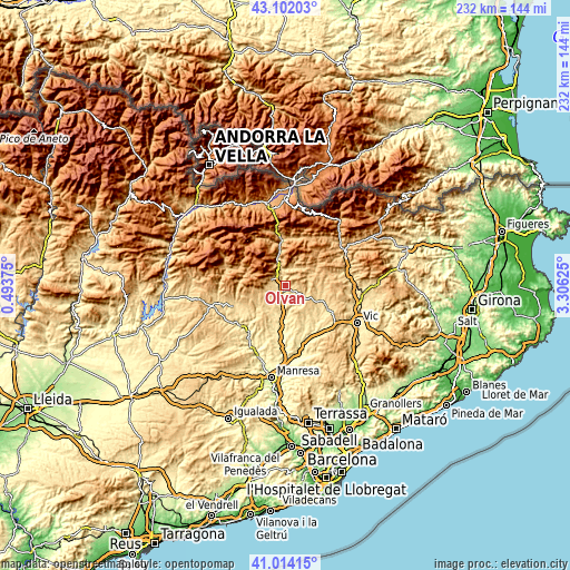 Topographic map of Olvan