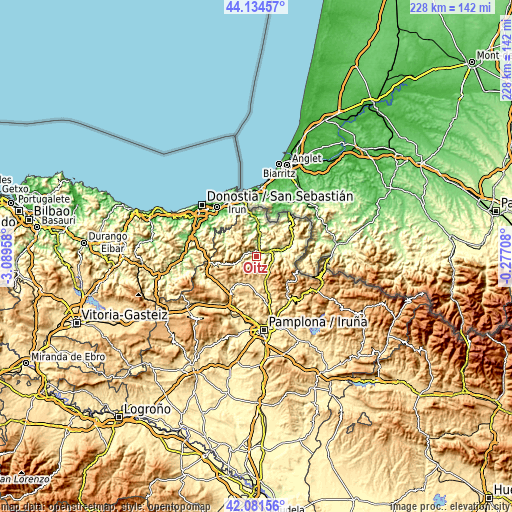 Topographic map of Oitz