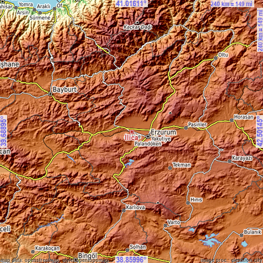 Topographic map of Ilıca