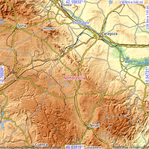 Topographic map of Nombrevilla