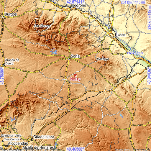 Topographic map of Nolay