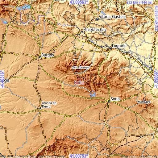 Topographic map of Neila