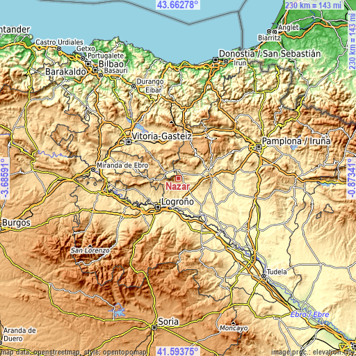 Topographic map of Nazar