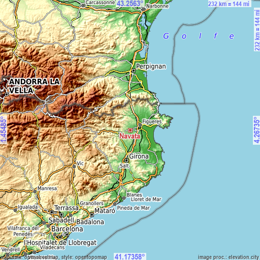 Topographic map of Navata