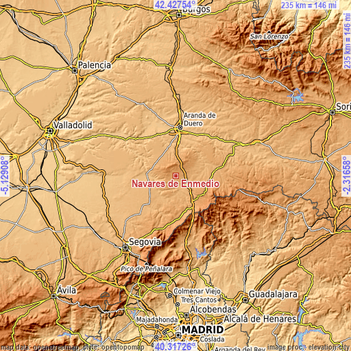 Topographic map of Navares de Enmedio