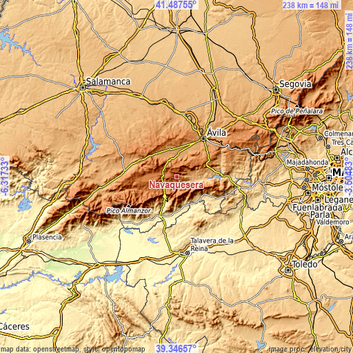 Topographic map of Navaquesera