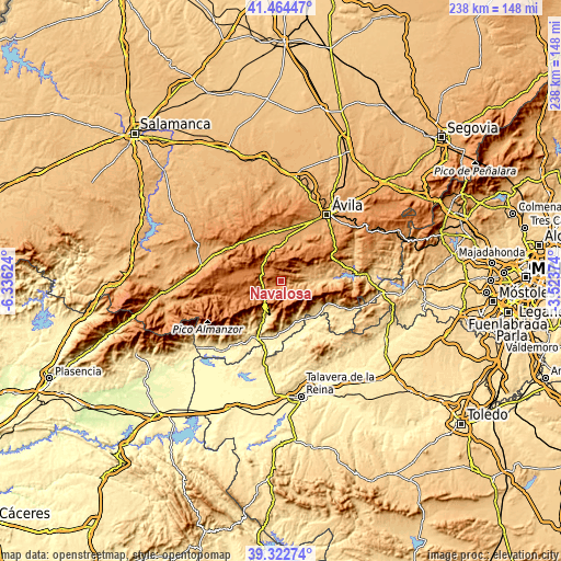 Topographic map of Navalosa