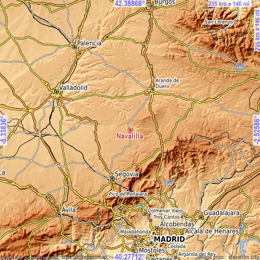 Topographic map of Navalilla